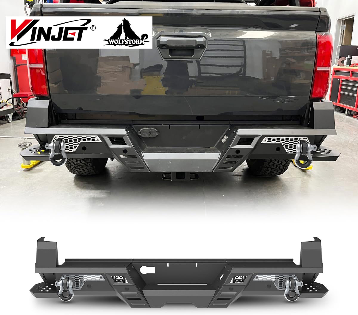 Passend für Toyota Tacoma 2024 4x4 Modifikation 2 Seitenpedale, über die gesamte Breite umwickelte Heckstoßstange