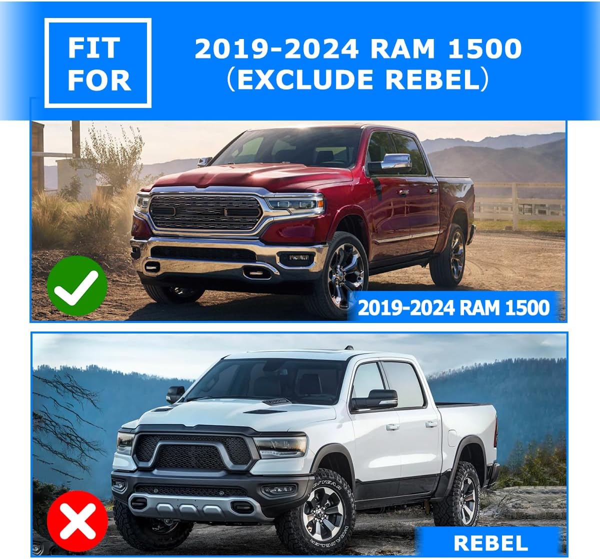 for 2019-2024 RAM 1500 electrorephosis surface finish High Clearance Steel Offroad Bullbar