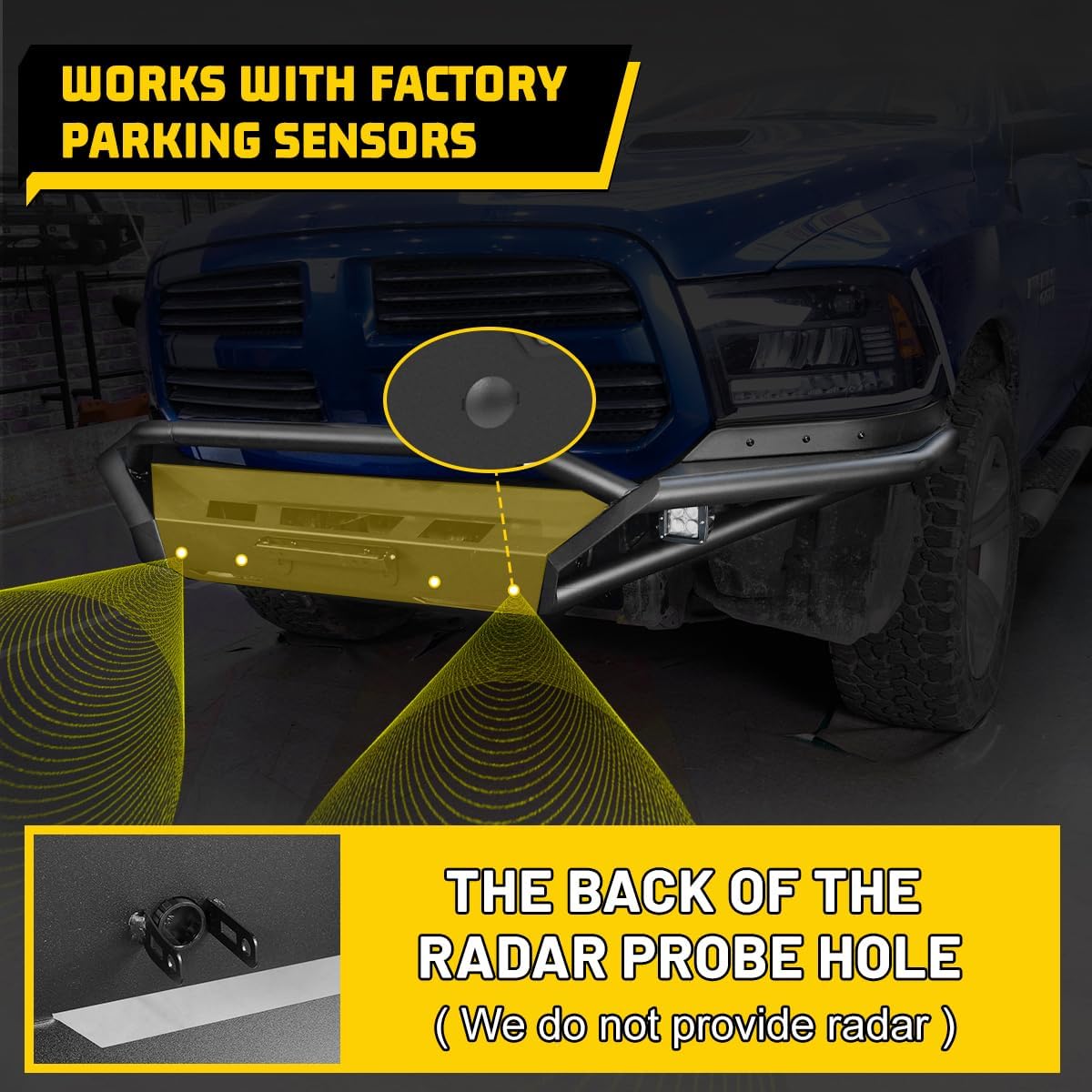 for 2013-2018 RAM 1500 modular 4 in 1 wich plate desert safari tubular type side wings front guard bumper