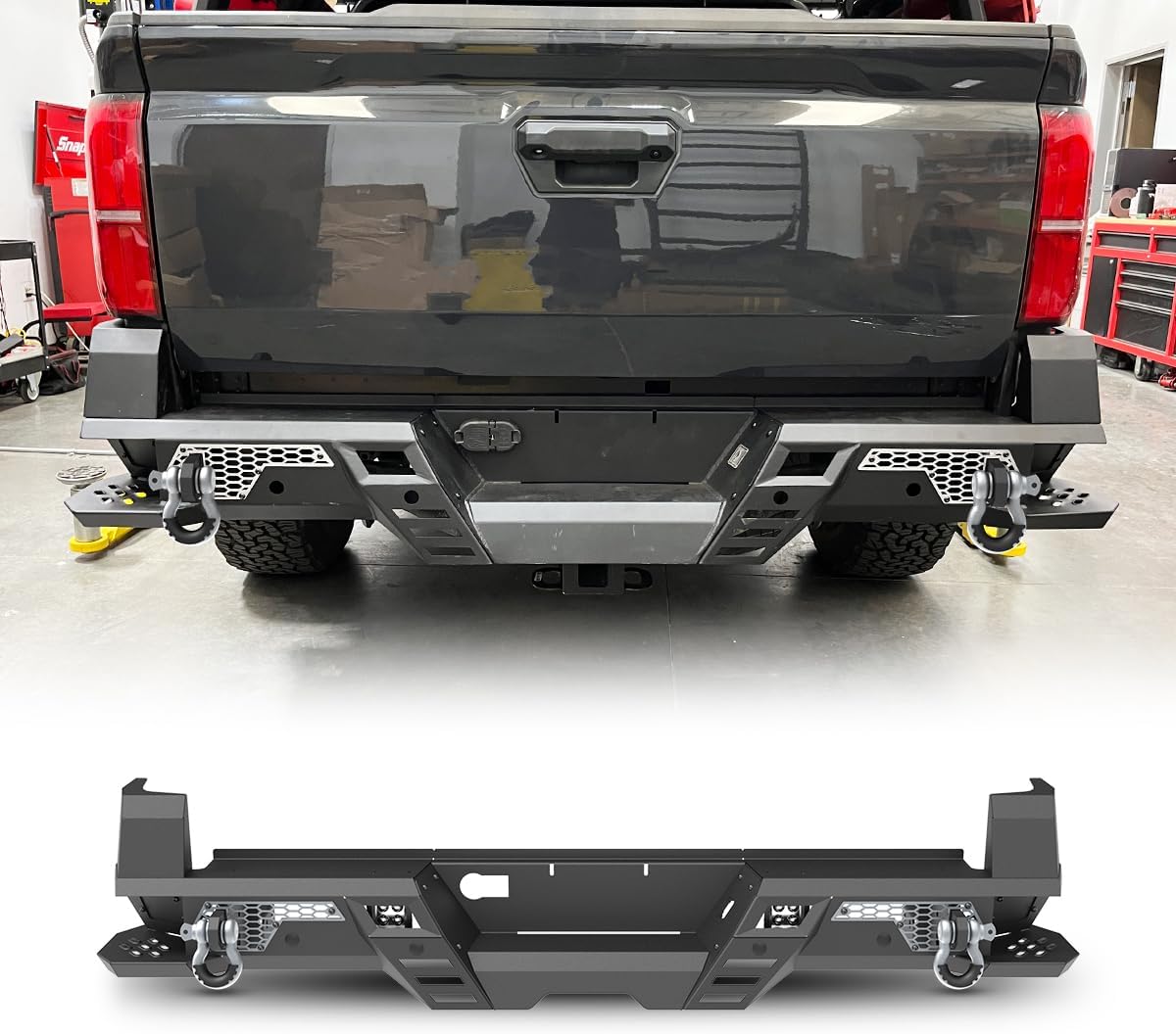 Подходит для Тойота Такома 2024 4x4 модификация, 2 боковые педали, полноразмерные угловые обтянутые задние бамперы