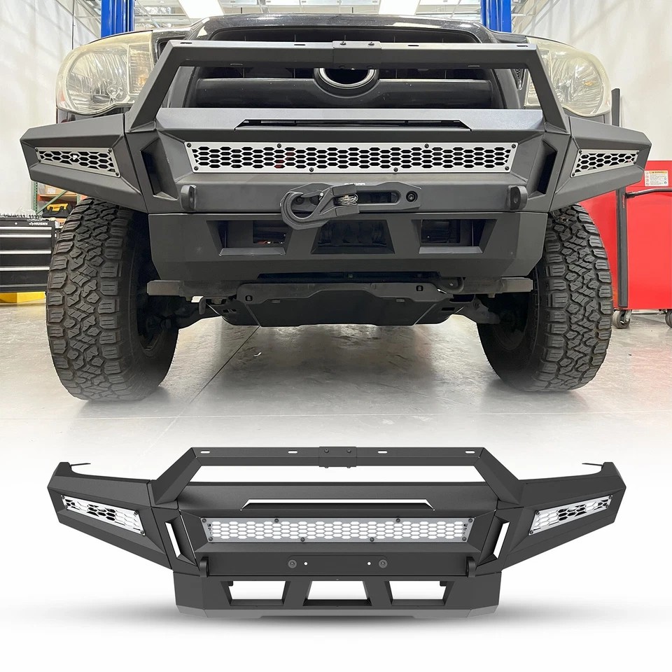 Passend für Toyota Tacoma 2015-2015, Metallblende, Wabengrill, dekorativer Stahl, 4x4 3-in-1 Offroad-Frontstoßstange, Bullbar