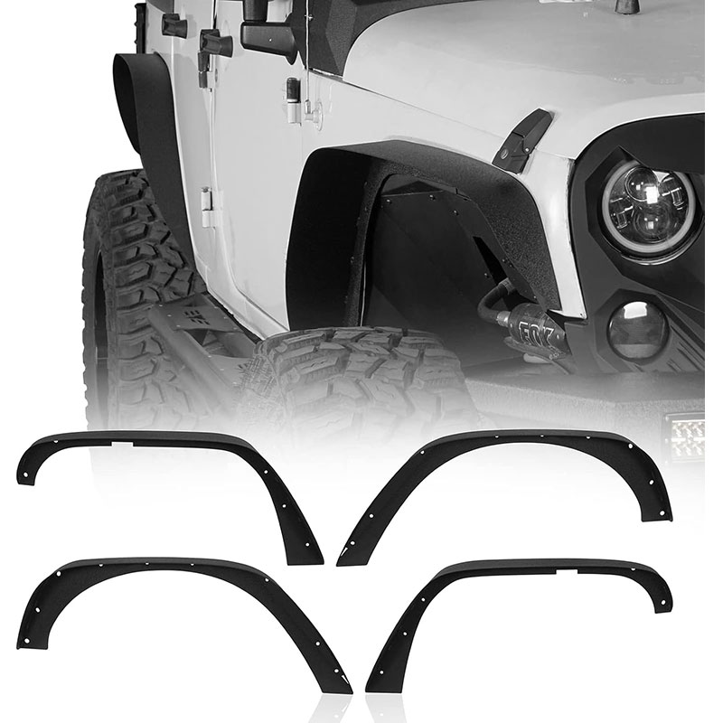 2007-2018 ジープ ラングラー JK JKUピックアップトラック用改造 工場直販 車両アクセサリー 外装パーツ メタルフェンダーフレア