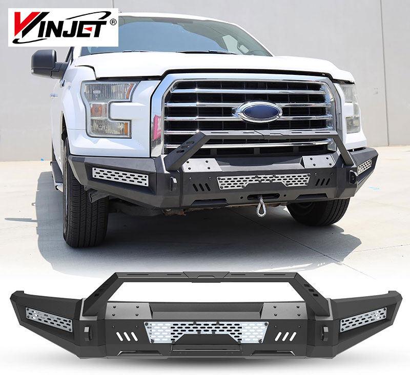 Ford F150 2015–2017 Arch Halbrund Schwarz Stahl Einfache Off-Road Frontstoßstange Bull Bar Frontstoßstange