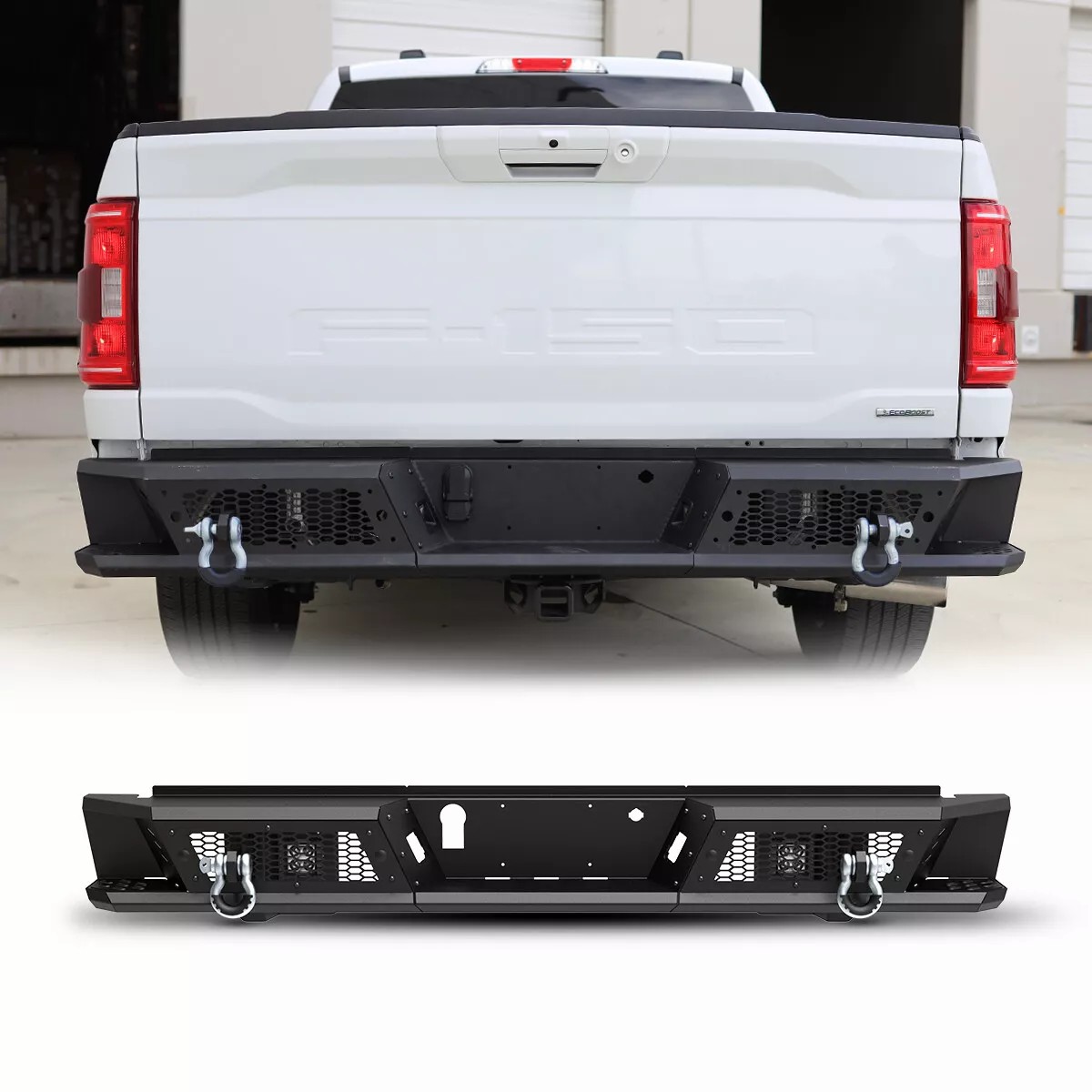 Ford F-150 2021-2023 Acessórios automotivos, decoração externa, atualização, retrofit, metal HD, para-choque traseiro