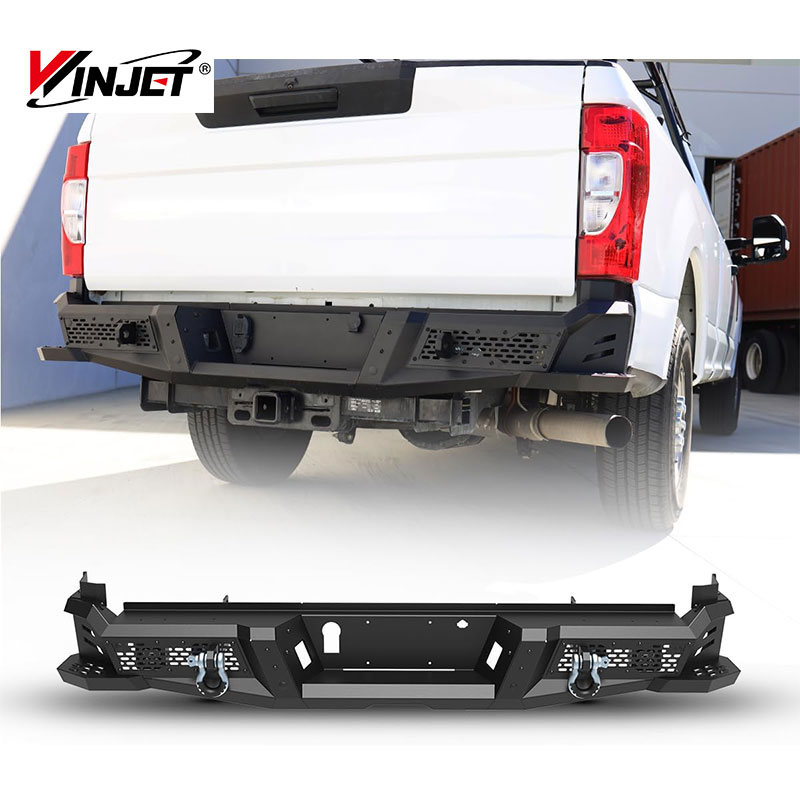 Ford F-250 F-350 2017-2024 2 ganchos de reboque Shakles Q235A Aço preto Heavy Duty reservado Plugue de reboque Orifício de montagem Pára-choque traseiro