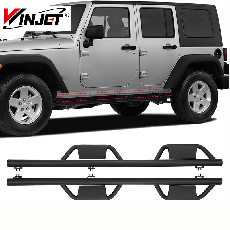 для Джип Рэнглер 4-дверный 2007-2018 годов выпуска, боковые подножки из легкосплавной стали, боковые пороги, боковые бамперы, пороги, подножки