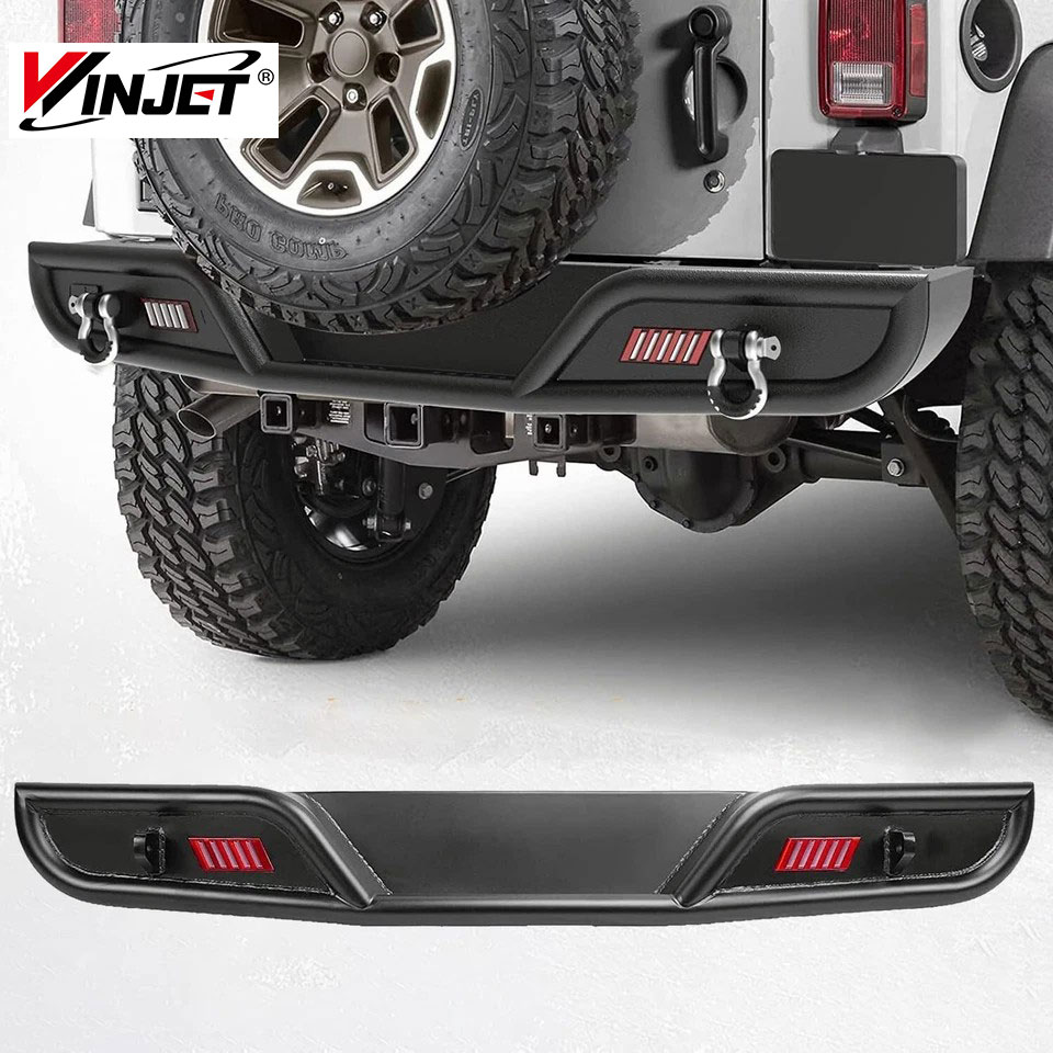 Подходит для Джип Рэнглер Дж. К. JL Вулфсторм 2008-2017 годов выпуска, прямая продажа с завода, внедорожные черные стальные кронштейны с двумя кольцами, усиленный задний бампер