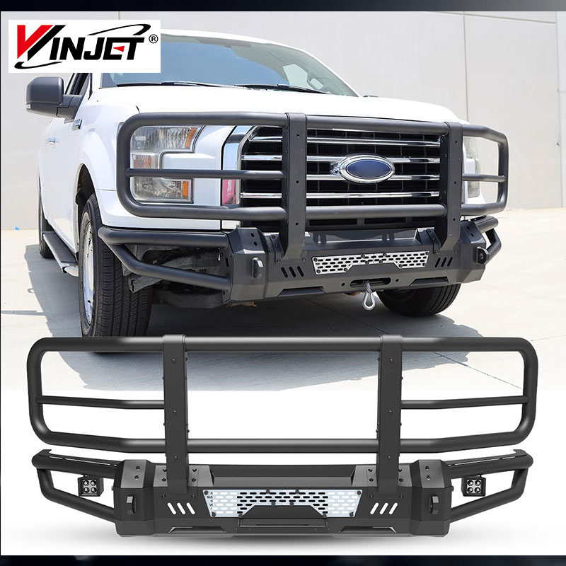thumbnail image 2 of For 2021-2023 Ford F150 Front Bumper Face Bar W/o Park Sensor Holes Chrome Steel | UK 2 of 9