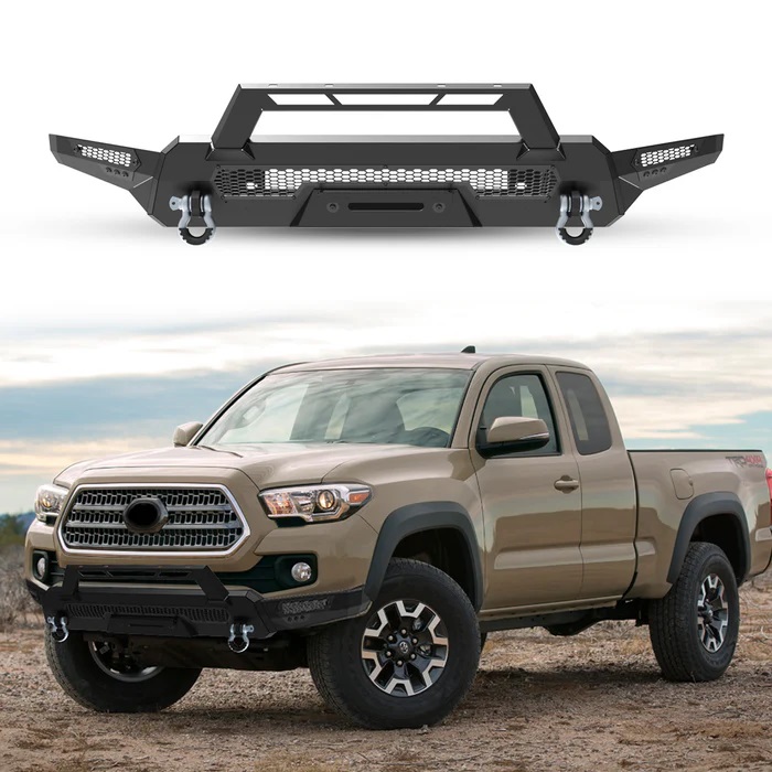 passend für 2016–2023 Toyota Tacoma 4X4 Offroad-Nachrüstung Guard Zubehör 3 in 1 Combo Frontstoßstange