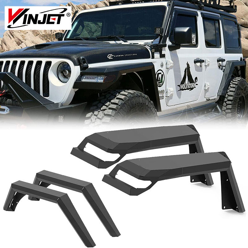 สำหรับ รถจี๊ป แรงเลอร์ เจแอล & เจแอลยู ปิด-ถนน เหล็ก ด้านหน้า และ หลัง บังโคลน แฟลร์ ไลเนอร์ พารา ปี 2018 2019 2020