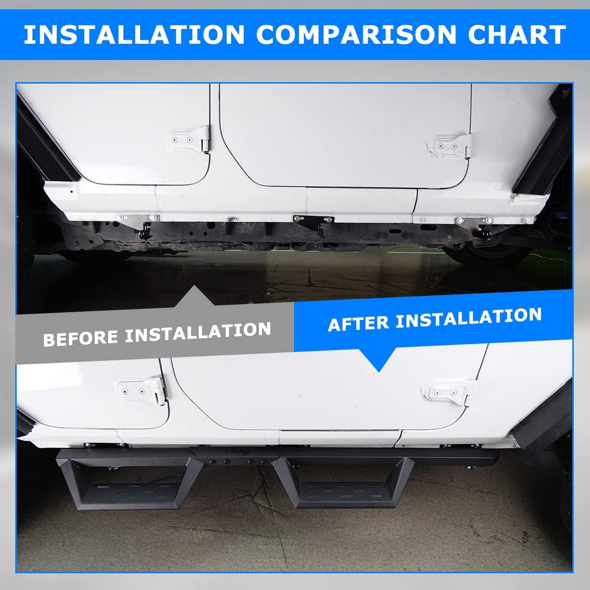 for 2015-2023 F-150 steel 3mm thickness 2 pcs single pedal side step nerf board nerf bars