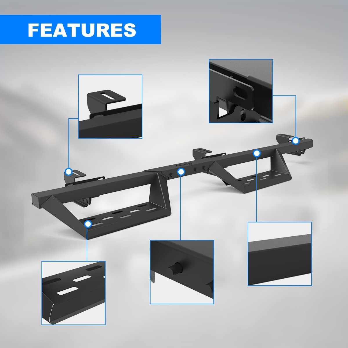 for 2015-2023 F-150 steel 3mm thickness 2 pcs single pedal side step nerf board nerf bars