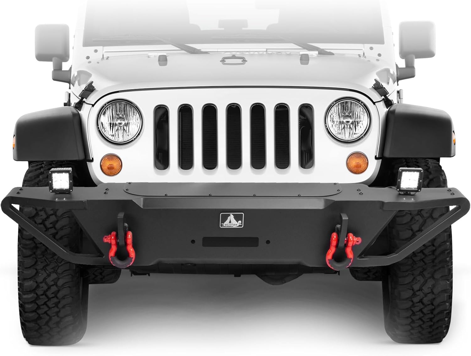 For 2018-2025 Jeep wrangler JL /Gladiator JT level robust HD steel front bumper with sand cluising side wings