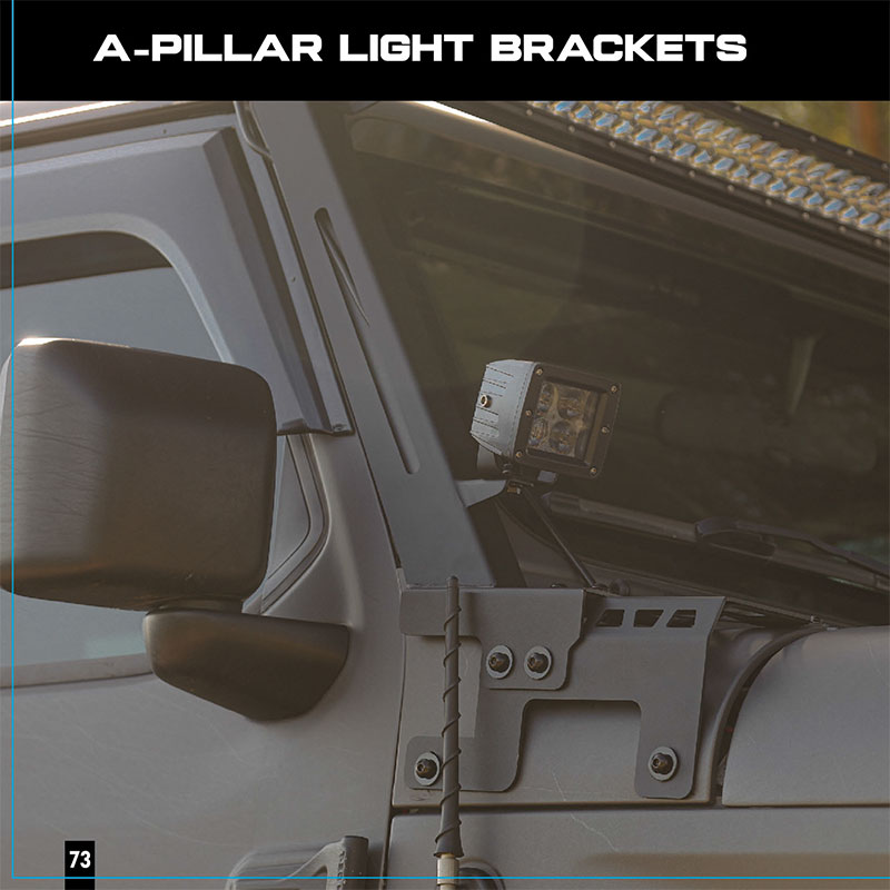 for 2018-2025 JEEP JL JT steel bolt-on light rack of A-pillar light bracket of A-pillar