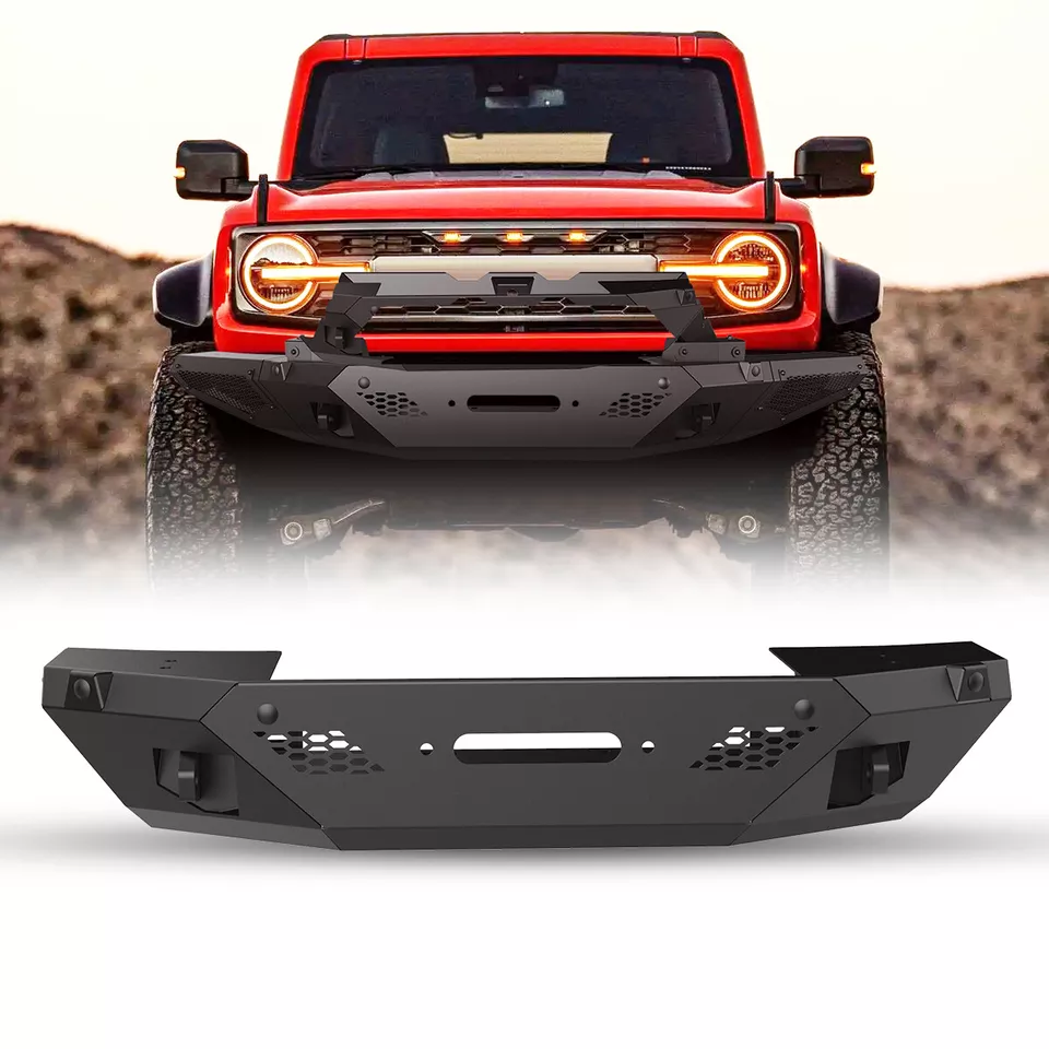 for 2021-2024 Ford Rronco 4x4 exterior trim modification parts steel 3 in 1 pcs combo front bumper