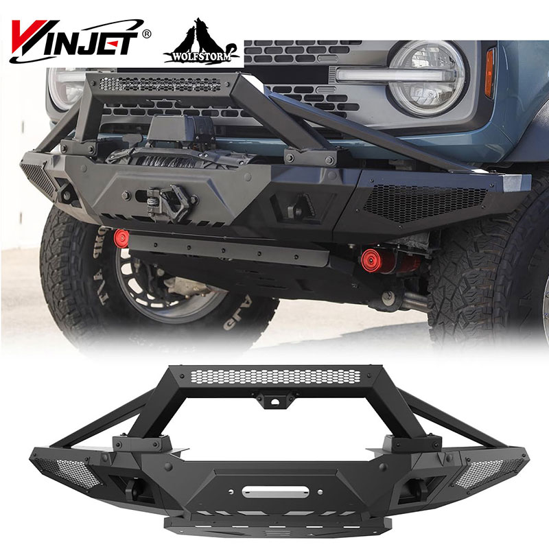 for 2021-2024 Ford Rronco 4x4 exterior trim modification parts steel 3 in 1 pcs combo front bumper