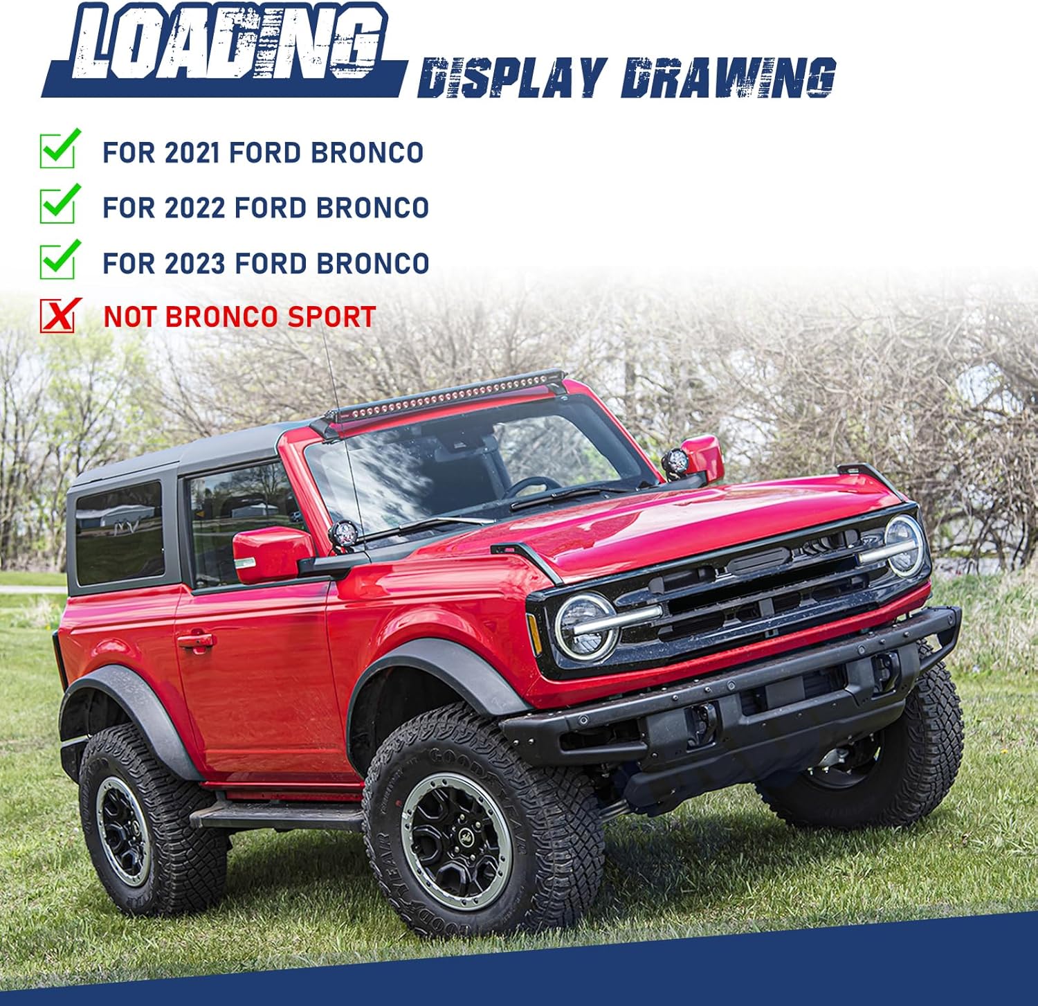 for 2021-2025 Ford Bronco Front Bumper with Bull Bar & Winch Mount Off-Road Brush Guard Winch Mounting Plate