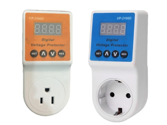 Tampilan Digital Pelindung Tegangan Dapat Disesuaikan Peralatan Rumah Tangga 2166D