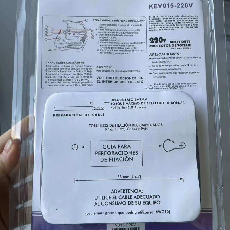 V015-220V 20A Wiring Voltage Protector