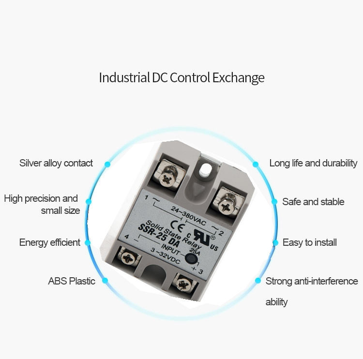 सॉल्वेंट प्रिंटर के लिए थोक हाई पावर डीसी टू एसी सॉलिड स्टेट रिले एसएसआर तीन चरण ऑटो सॉलिड स्टेट रिले 3-32VDC आपूर्ति