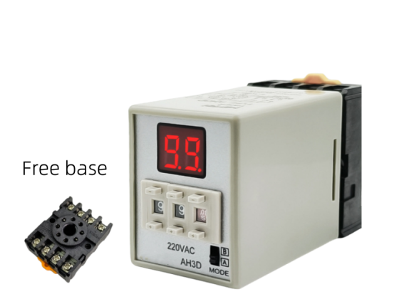 טיימר דיגיטלי עם בסיס 8 פינים, AH3D, 240 VAC תוצרת סין
