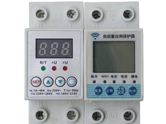 Регулируемо устройство за защита от пренапрежение и понижено напрежение Еднофазен Din протектор за автоматично повторно включване с дисплей за напрежение