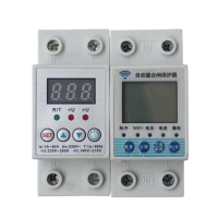 Adjustable overvoltage and undervoltage protection device Din single-phase automatic reconnection protector with voltage display