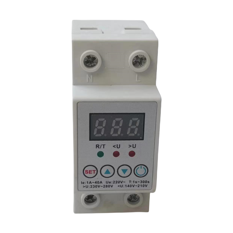 Adjustable overvoltage and undervoltage protection device Din single-phase automatic reconnection protector with voltage display
