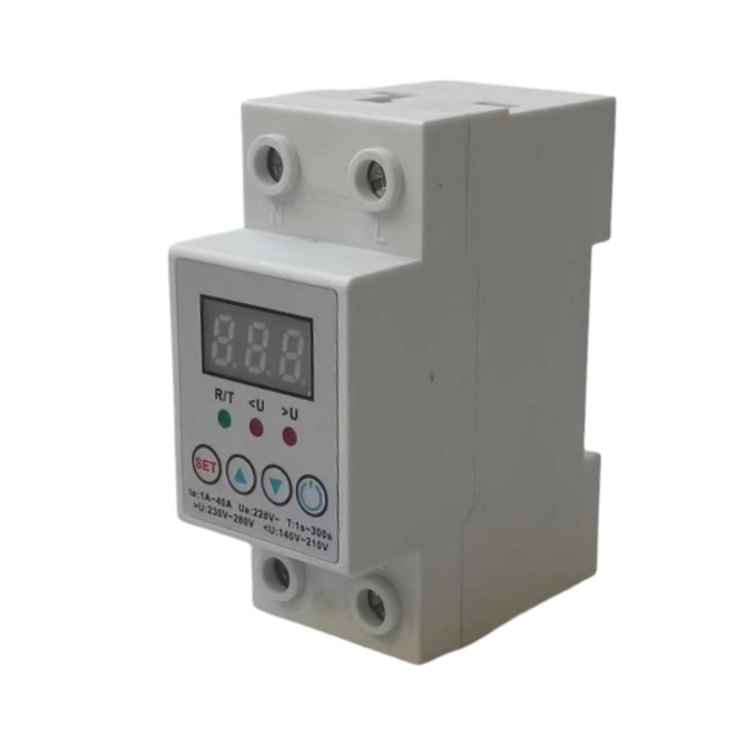 Adjustable overvoltage and undervoltage protection device Din single-phase automatic reconnection protector with voltage display