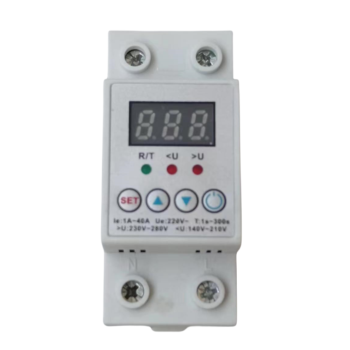 Adjustable overvoltage and undervoltage protection device Din single-phase automatic reconnection protector with voltage display
