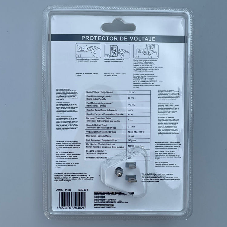 E39-120V Household Voltage Protector Directly Provided by the 8 years Source Manufacturer with a 2-Year Warranty