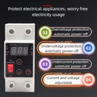 Pelindung tegangan lebih dan tegangan rendah dengan tampilan tunggal yang dapat mengatur ulang sendiri