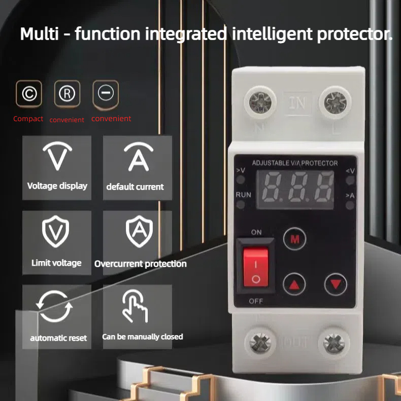 Pelindung tegangan lebih dan tegangan rendah dengan tampilan tunggal yang dapat mengatur ulang sendiri