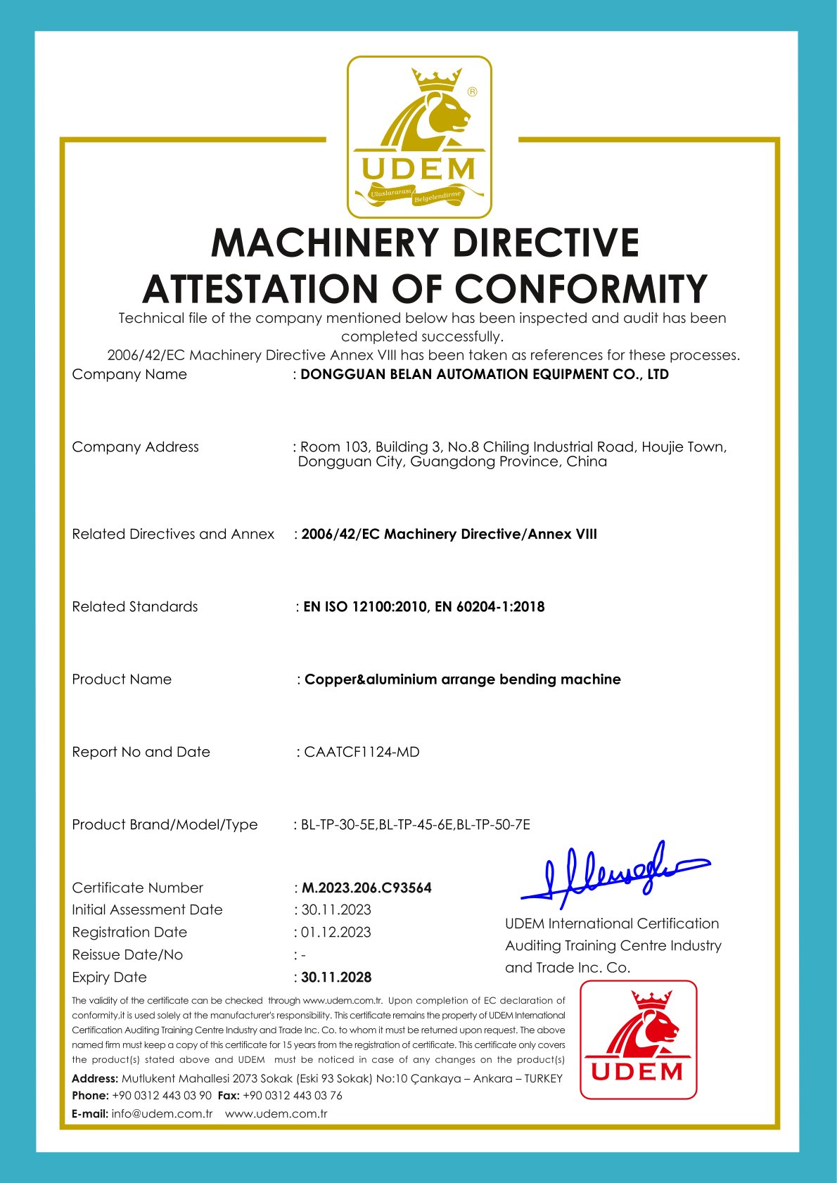 CE certification for busbar bending machine.jpg