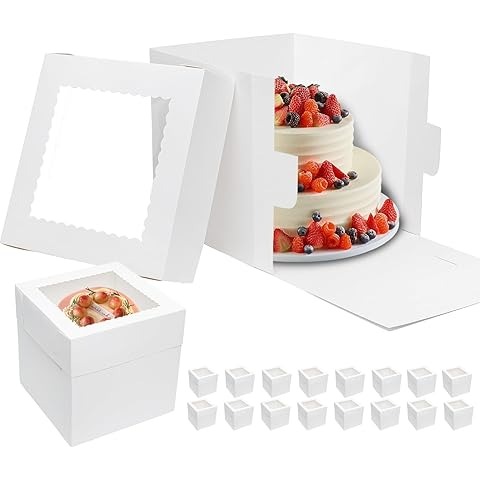 8 inch square cake box with window