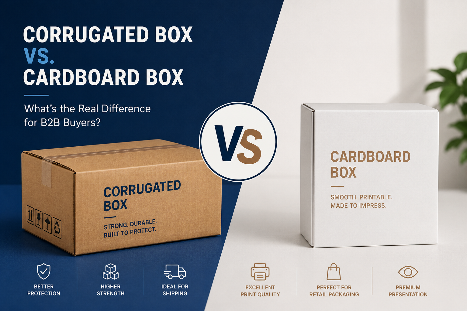 Golfkartonnen doos versus kartonnen doos: wat is het werkelijke verschil voor B2B-kopers?