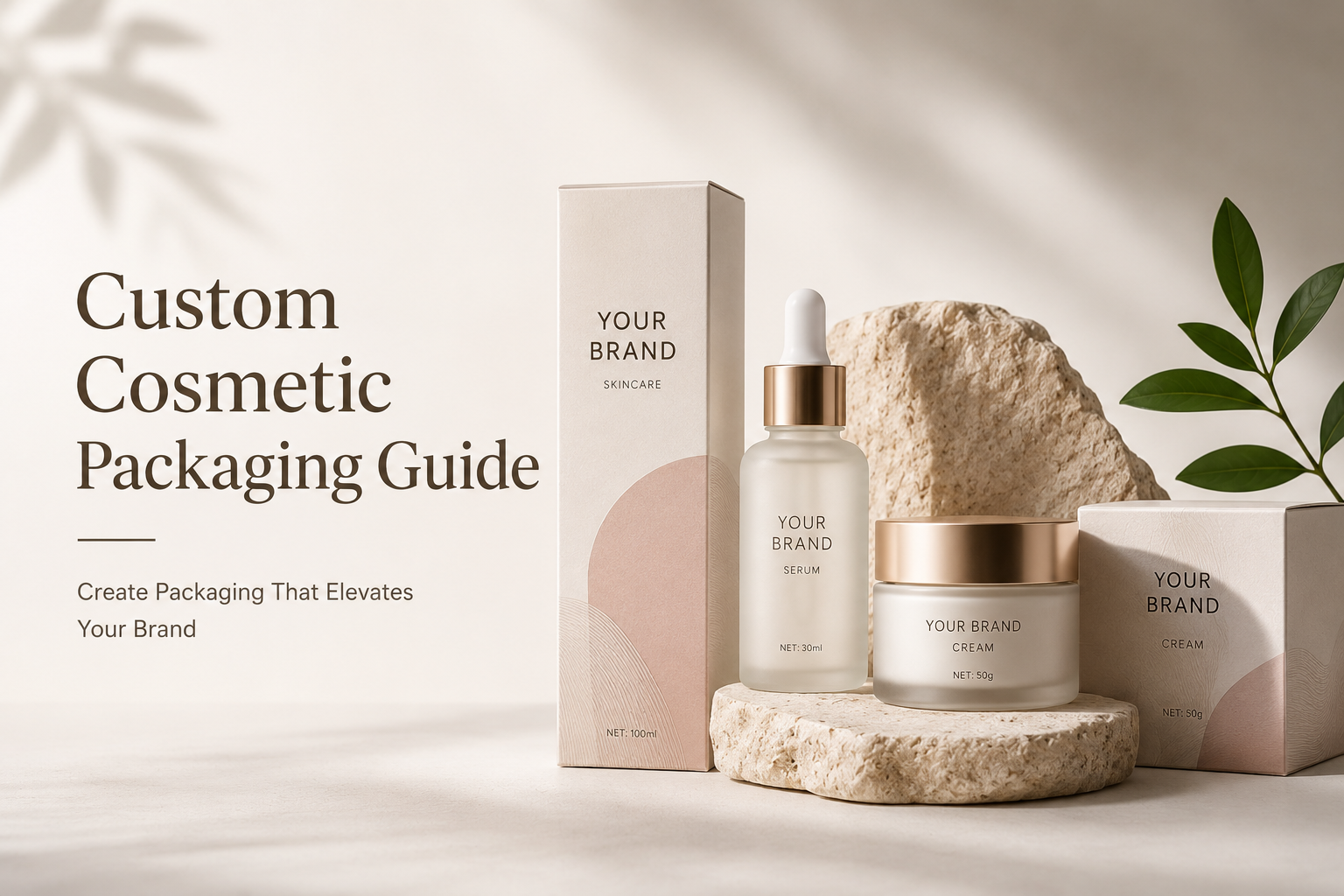 Embalagens personalizadas para cosméticos: materiais, impressão e guia de quantidade mínima para marcas de beleza.