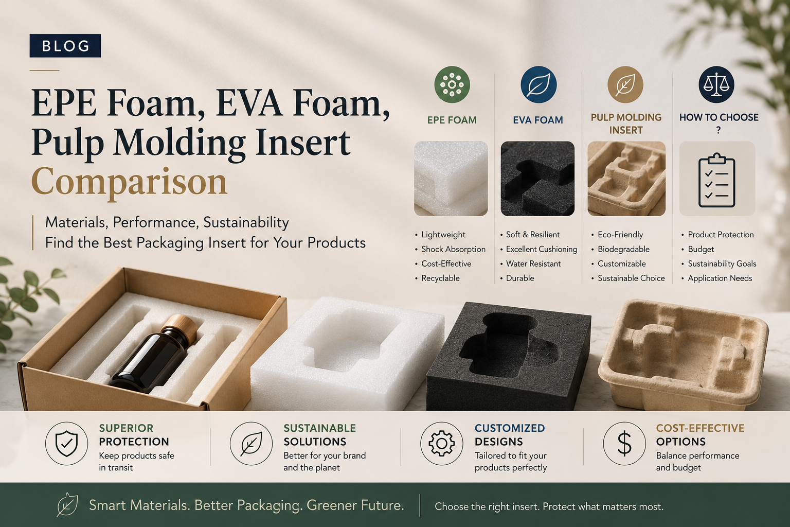 EPE Foam vs EVA Foam vs Pulp Molding: Choosing the Right Insert for Fragile Products