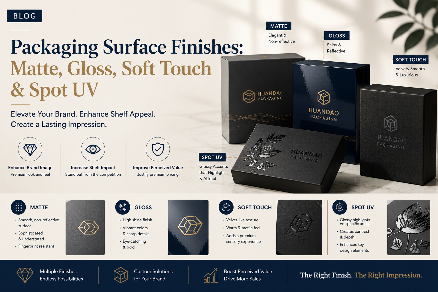 Surface Finishes for Packaging: Matte vs Gloss vs Soft Touch vs Spot UV