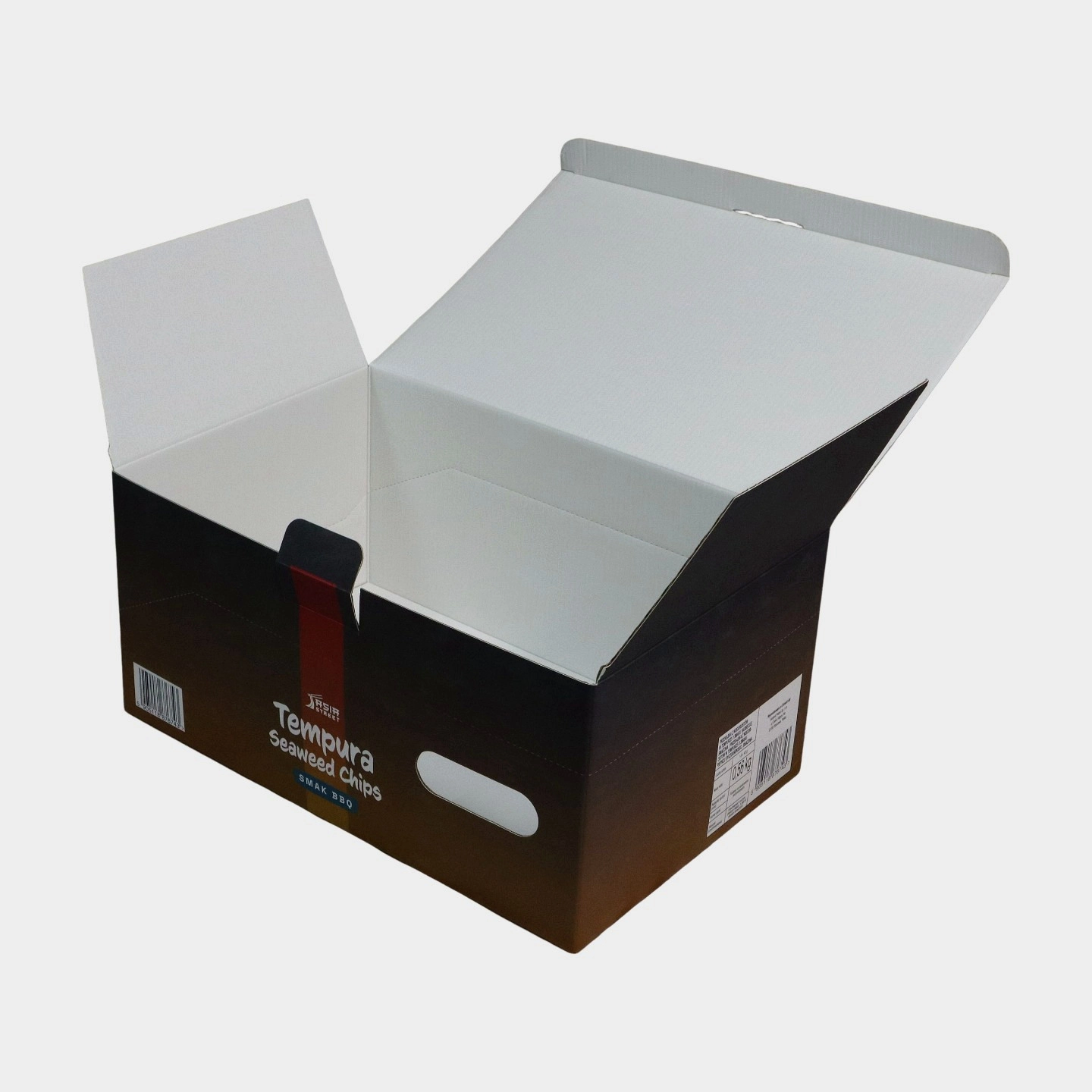 Flip-Top Corrugated Box with Carry Handle for Food Retail