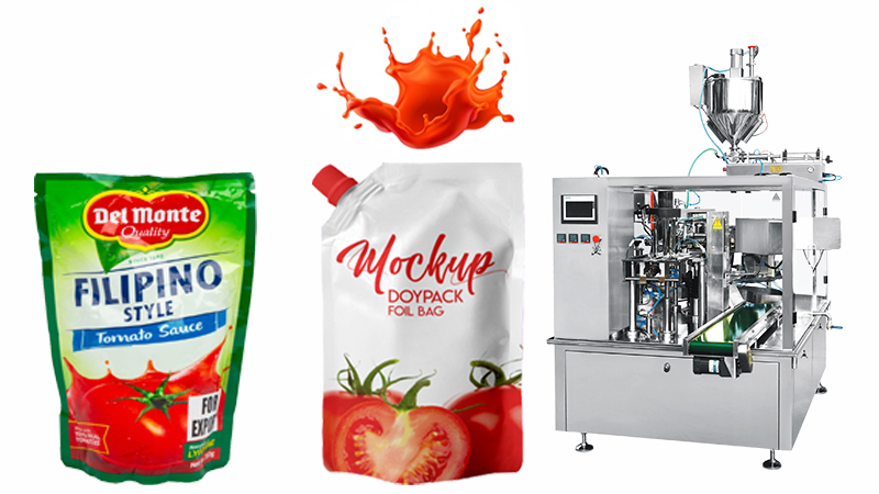 Mașină de ambalat ketchup cu sos de roșii