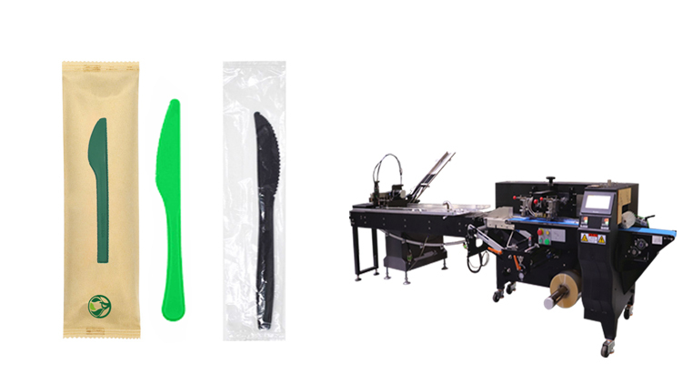Máy đóng gói bọc dao kéo dùng một lần tự động có khay nạp