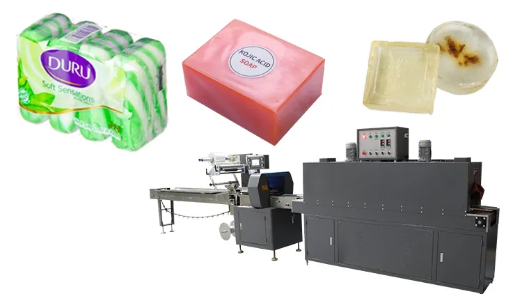 Soap heat shrink wrapping packaging machine