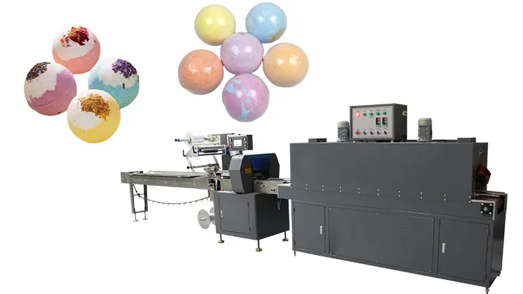 Bath salt bomb ball heat shrink packaging machine