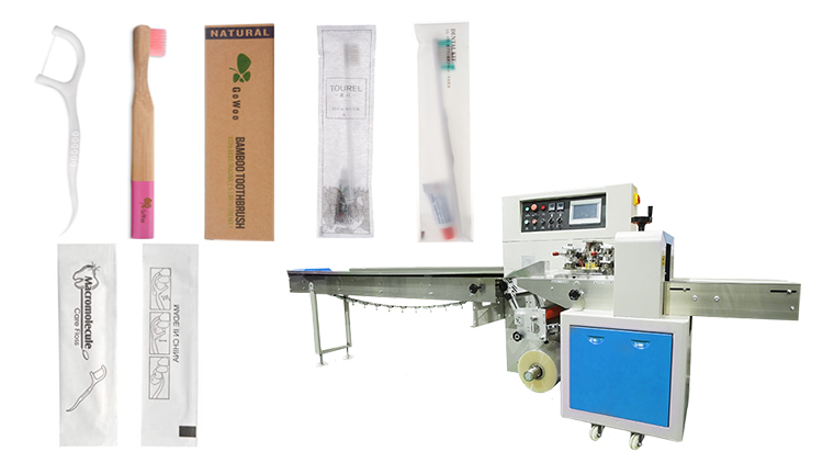 Disposable dental pack flow wrap packaging machine