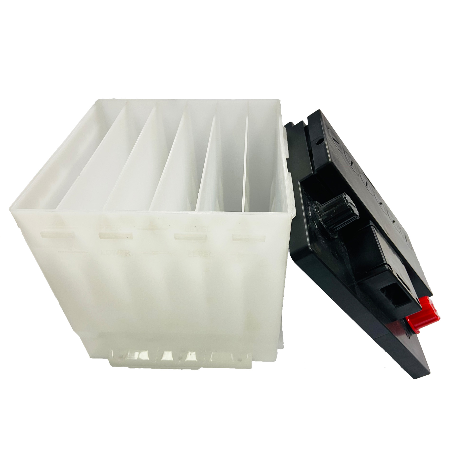 Plastic battery container