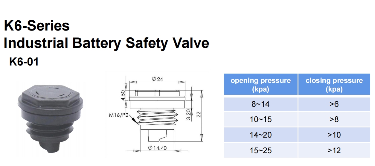 Industrial Battery Safety Valve