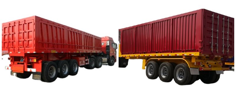 Semi box type semi trailer