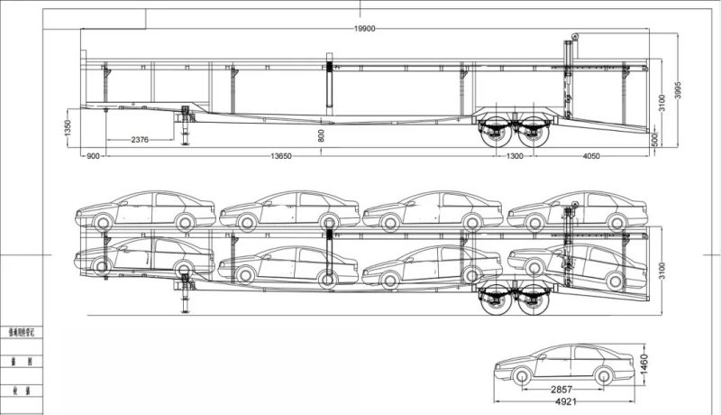 2 axle car transport trailer