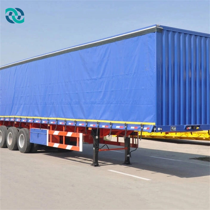 3 Axles 60T Side Curtain Guardrail Semi Trailer